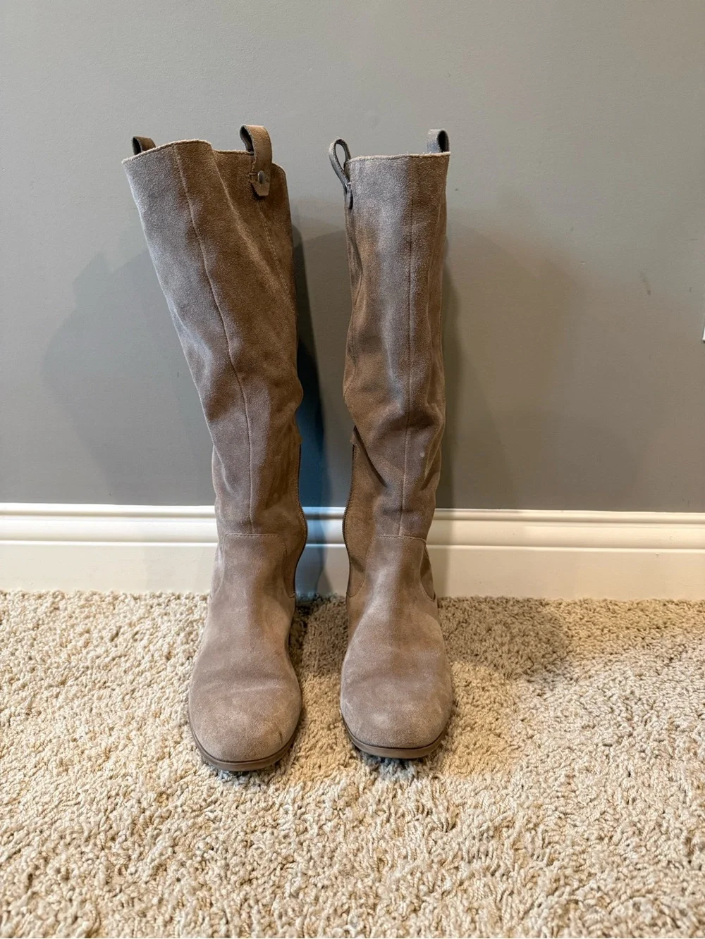 Sole Society Taupe Suede Over-the-Knee Boots
